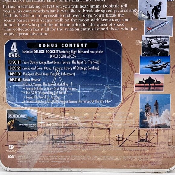 A Century Of Flight 4 DVD Set With Deluxe Booklet in Original Sealed Tin Box New - Picture 7 of 11